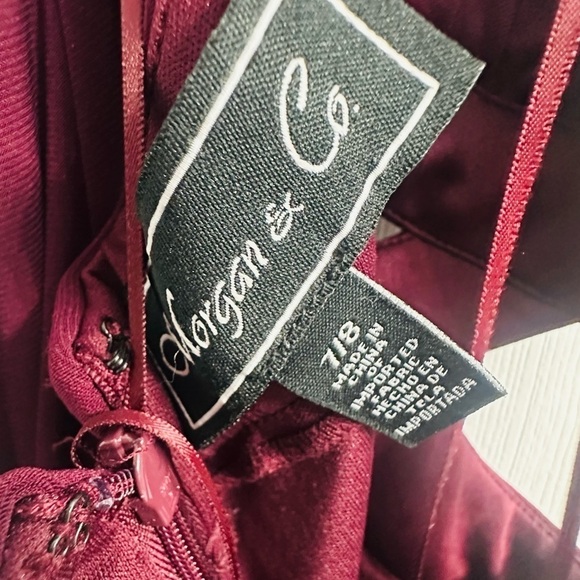 Y2K Formal Dress Long Halter Cut Out Maroon Gemstone Extra Small - Picture 7 of 10